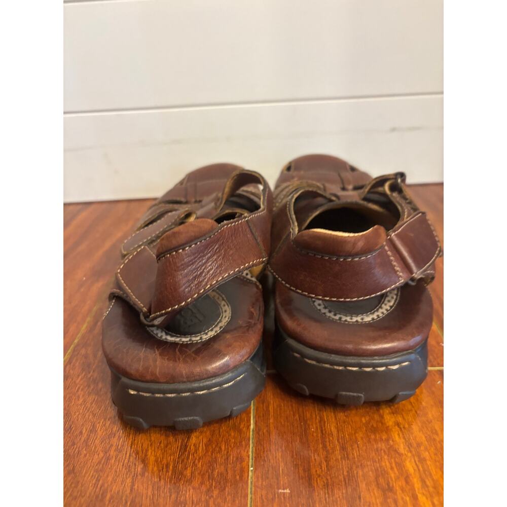 Born Men's Cabot III All Leather Fisherman Sandals Brown Size 12 Hiking Casual - Picture 4 of 7